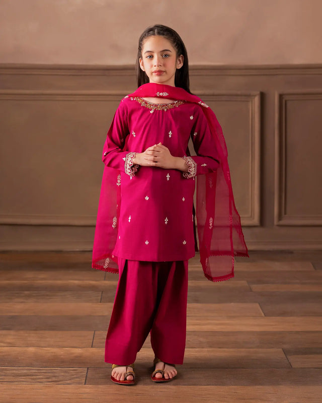Kids 3 Pcs Plain Paper Katan | C9786 Sha Posh Textile