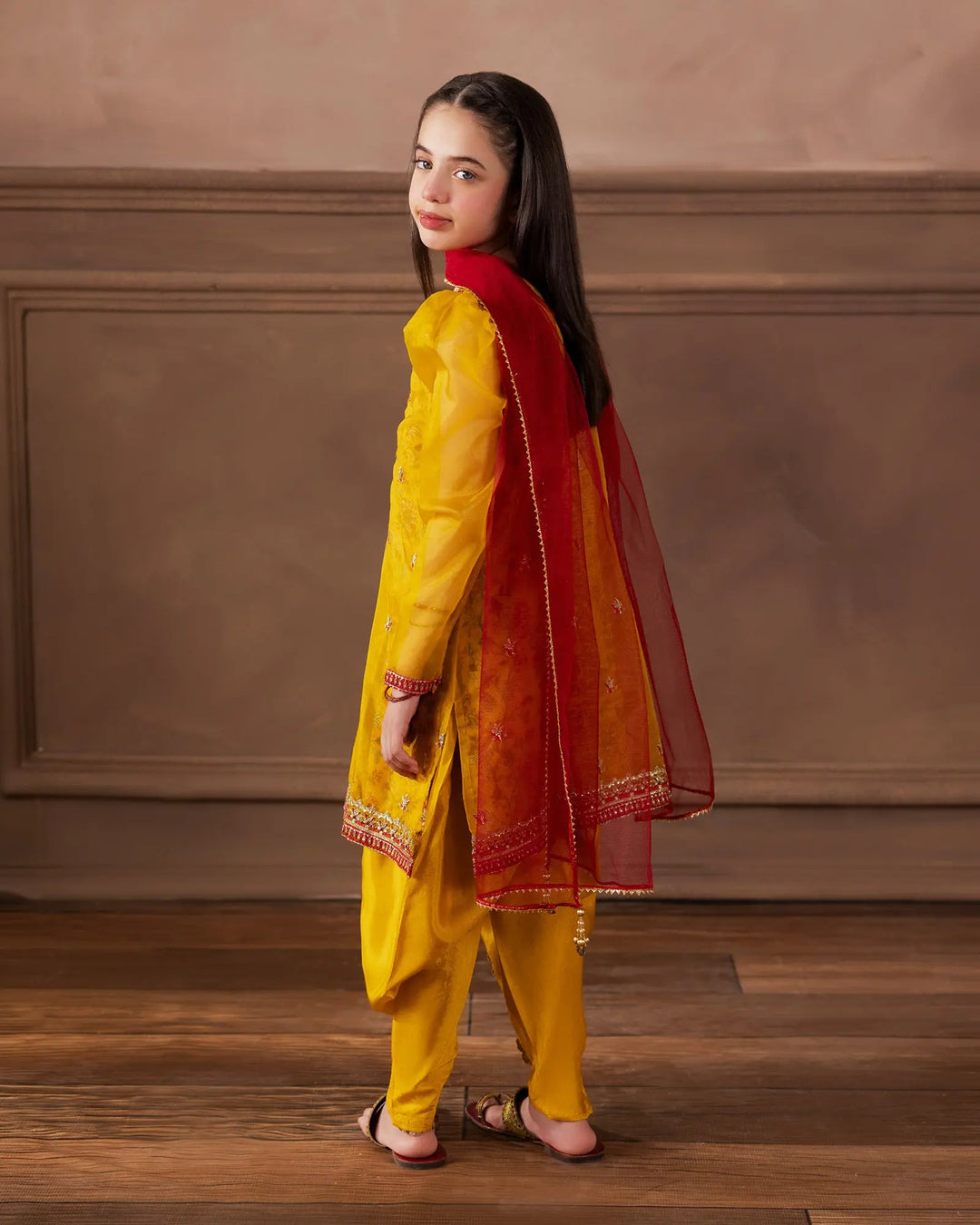 Kids 3 Pcs Semi Pure Organza | C9815 Sha Posh Textile