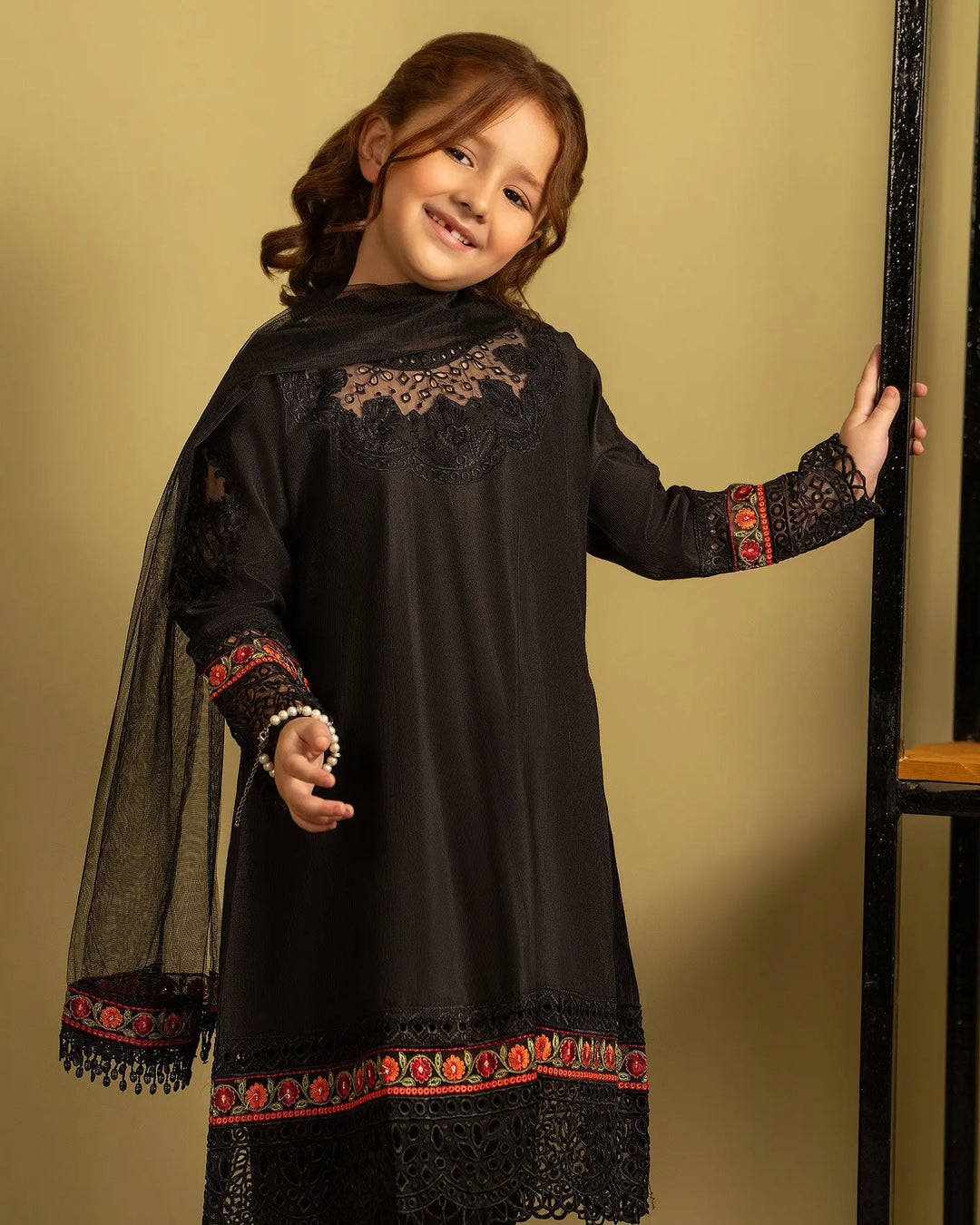 Kids 3 Piece Chambray Katan Suit | 1128-ST-S.KTN - Sha Posh Textile