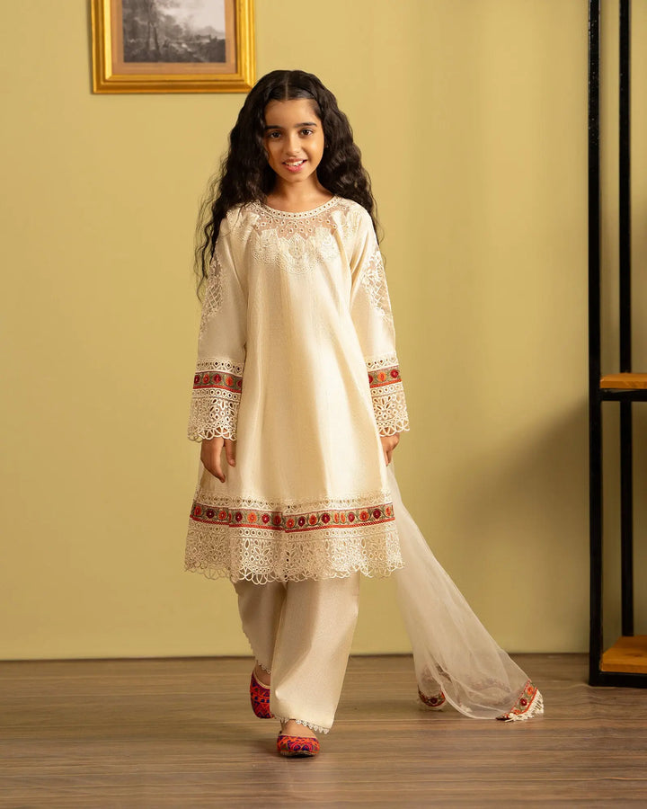 Kids 3 Piece Chambray Katan Suit | 1128-ST-S.KTN - Sha Posh Textile