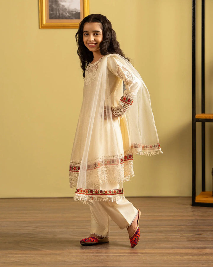 Kids 3 Piece Chambray Katan Suit | 1128-ST-S.KTN - Sha Posh Textile