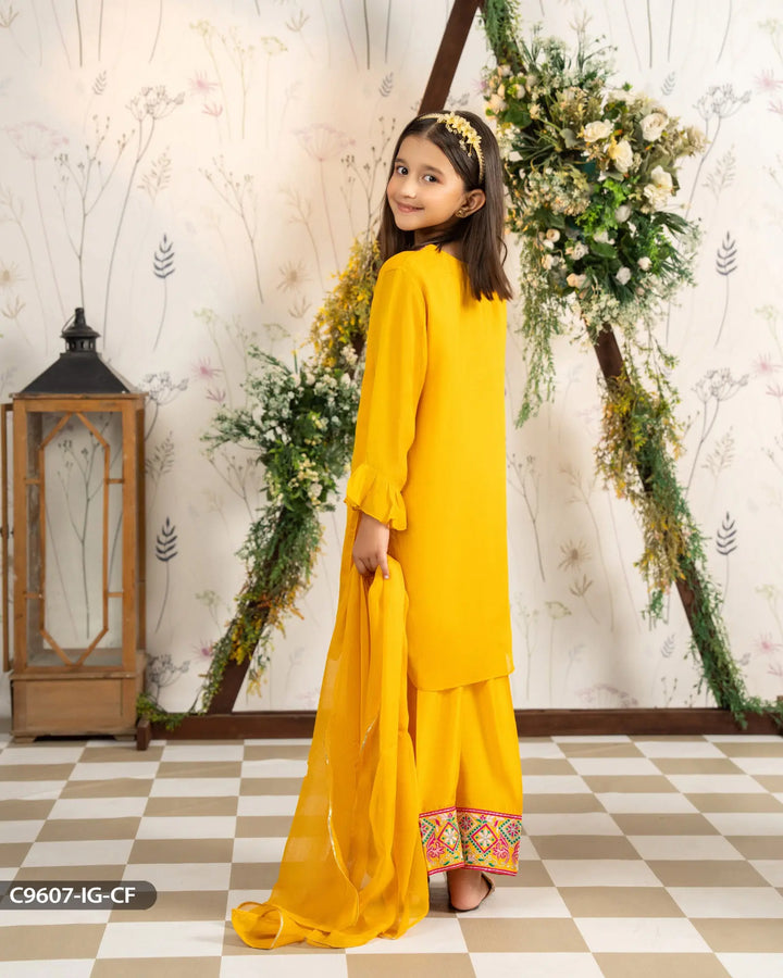 Kids 3 Piece Chiffon Suit | 9607-IG-CF - Sha Posh Textile