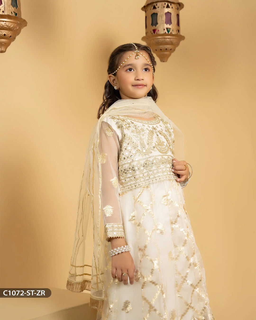 Kids 3 Piece Embroidered Suit | 1072-ST-ZR.BADLA - Sha Posh Textile