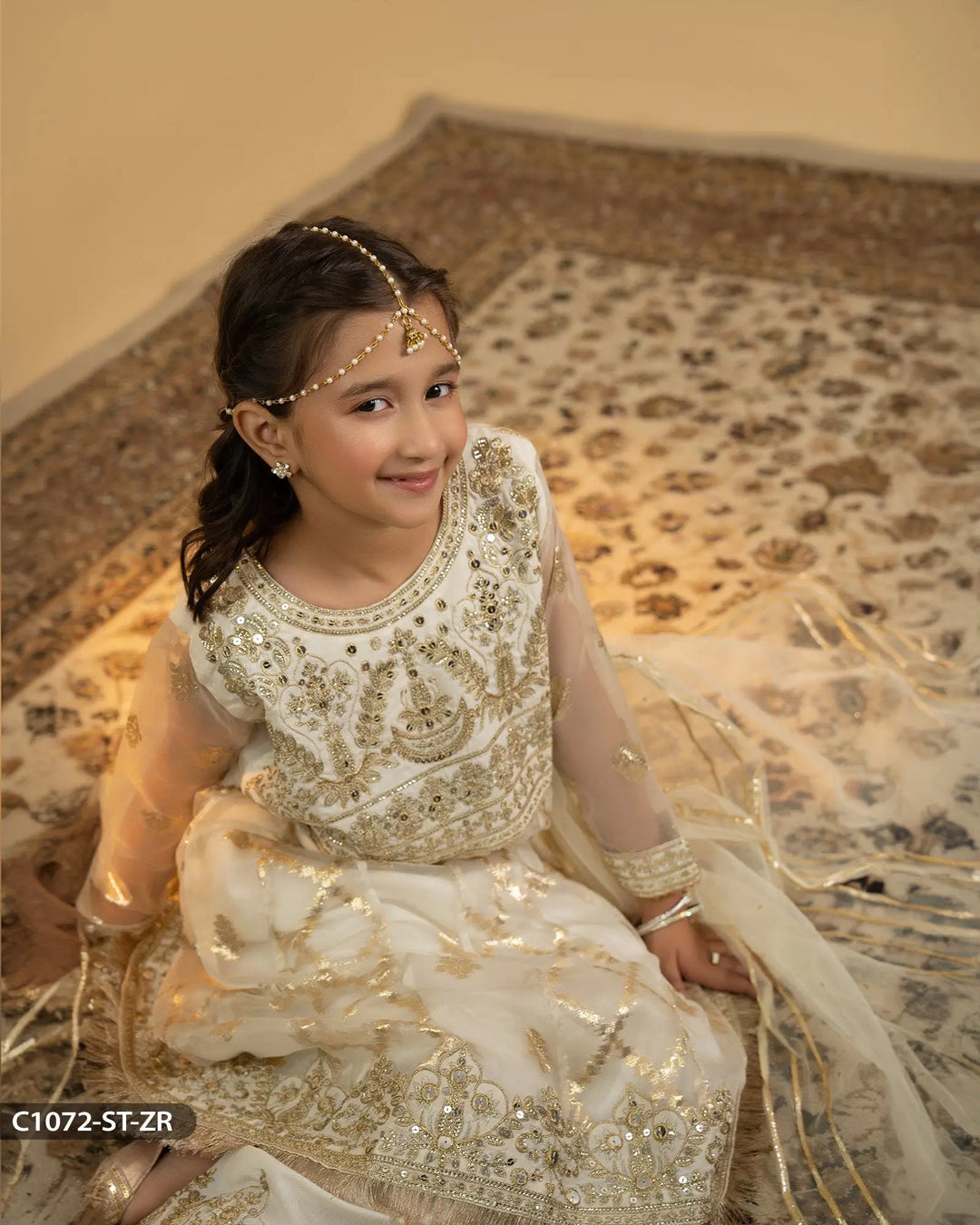 Kids 3 Piece Embroidered Suit | 1072-ST-ZR.BADLA - Sha Posh Textile