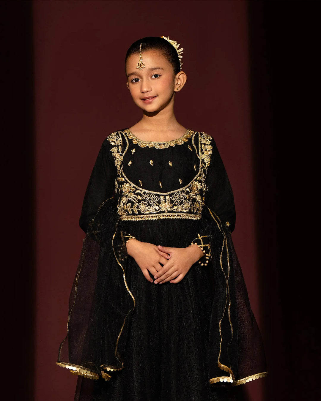 Kids 3 Piece Net Stitched Suit | 9662-IG-NT Sha Posh Textile