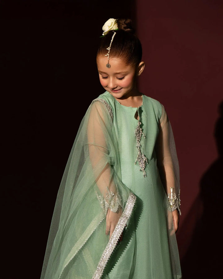 Kids 3 Piece Net Suit Stitched | 2261-AF-NT - Sha Posh Textile