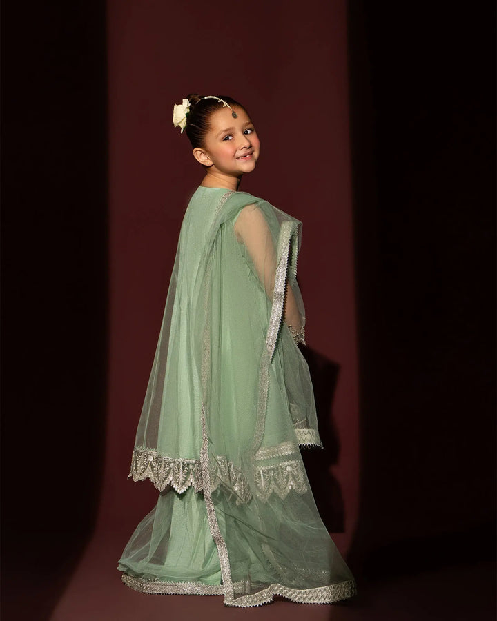 Kids 3 Piece Net Suit Stitched | 2261-AF-NT - Sha Posh Textile