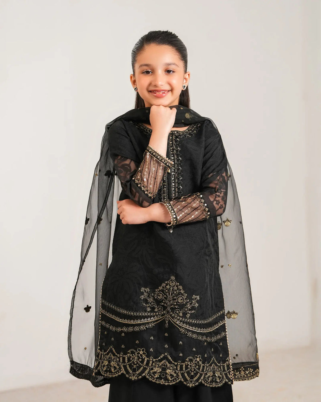 Kids 3-Piece Ready-to-Wear Burnout Tissue Suit | 4076-SJ-B.O.TSU Sha Posh Textile
