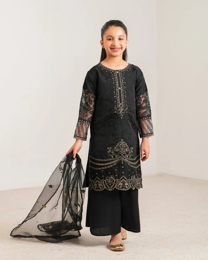 Kids 3-Piece Ready-to-Wear Burnout Tissue Suit | 4076-SJ-B.O.TSU Sha Posh Textile