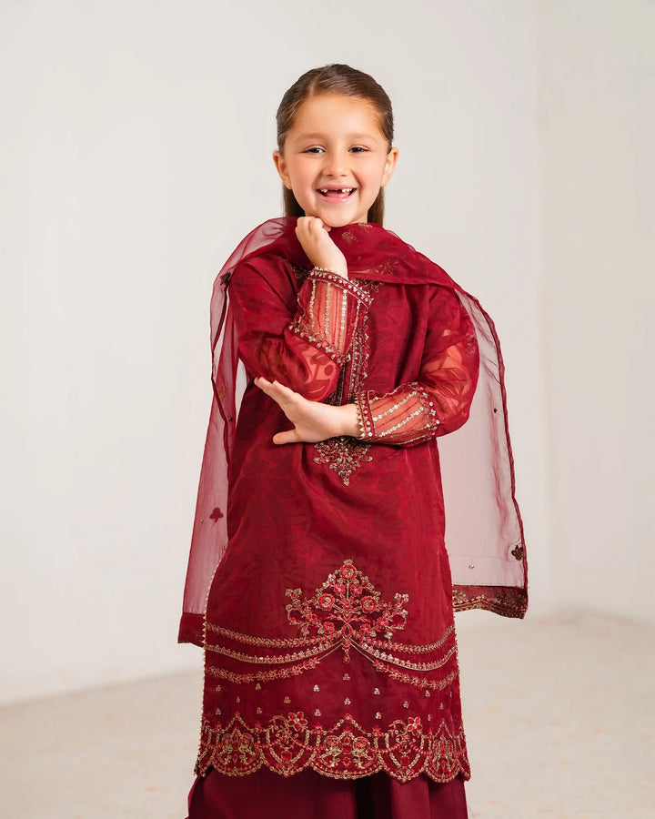Kids 3-Piece Ready-to-Wear Burnout Tissue Suit | 4076-SJ-B.O.TSU Sha Posh Textile