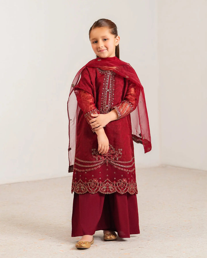 Kids 3-Piece Ready-to-Wear Burnout Tissue Suit | 4076-SJ-B.O.TSU Sha Posh Textile