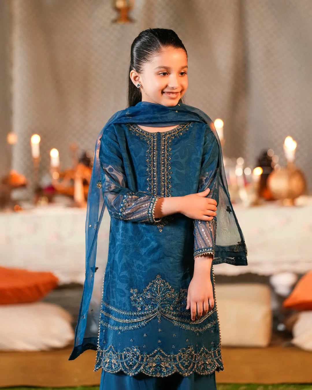Kids 3-Piece Ready-to-Wear Burnout Tissue Suit | 4076-SJ-B.O.TSU Sha Posh Textile