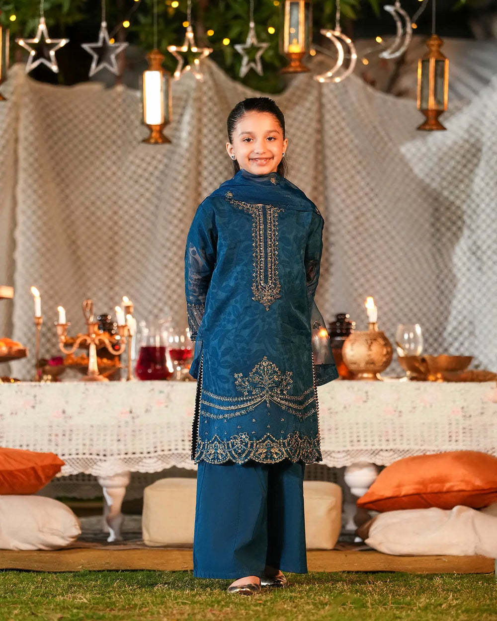Kids 3-Piece Ready-to-Wear Burnout Tissue Suit | 4076-SJ-B.O.TSU Sha Posh Textile