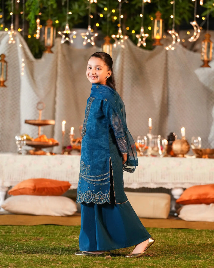 Kids 3-Piece Ready-to-Wear Burnout Tissue Suit | 4076-SJ-B.O.TSU Sha Posh Textile