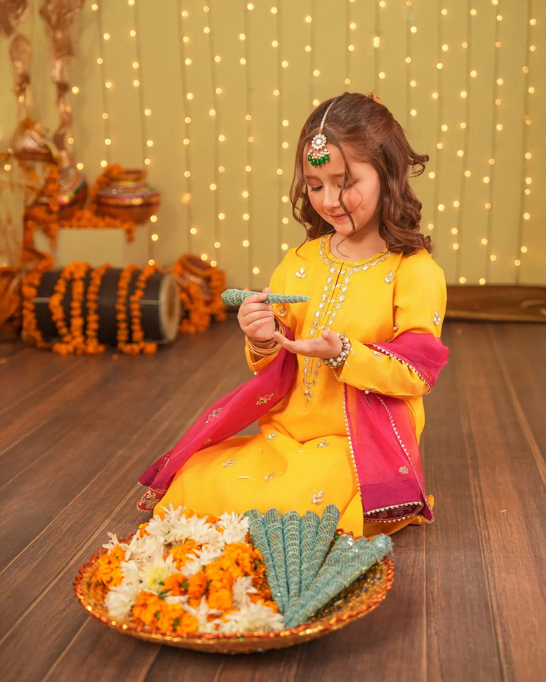 Kids 3 Piece Plain Paper Katan Suit Stitched | 427-AR-P.P.KTN - Sha Posh Textile