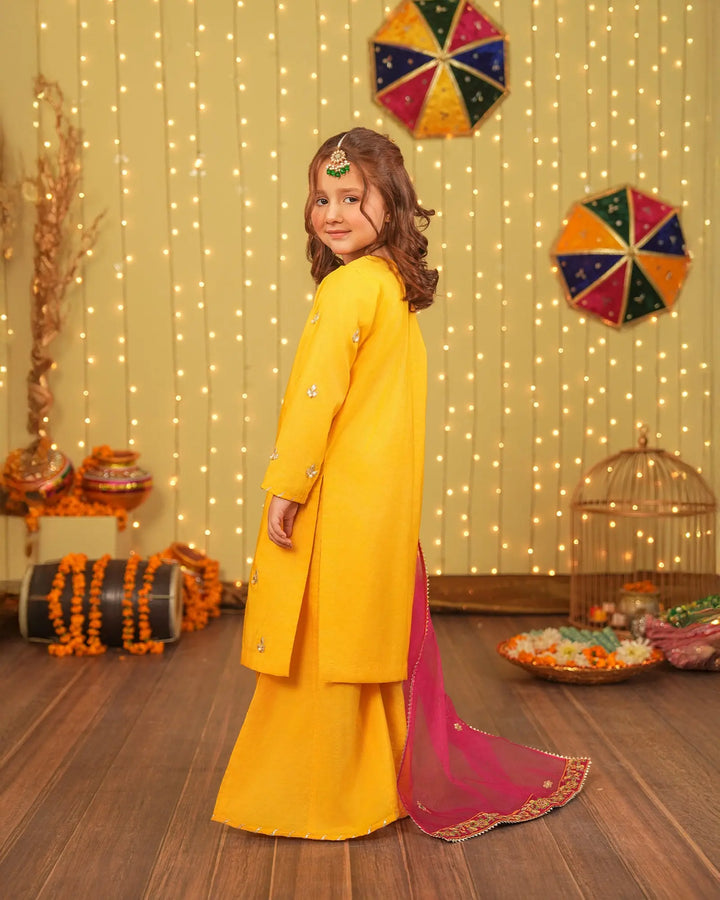 Kids 3 Piece Plain Paper Katan Suit Stitched | 427-AR-P.P.KTN - Sha Posh Textile