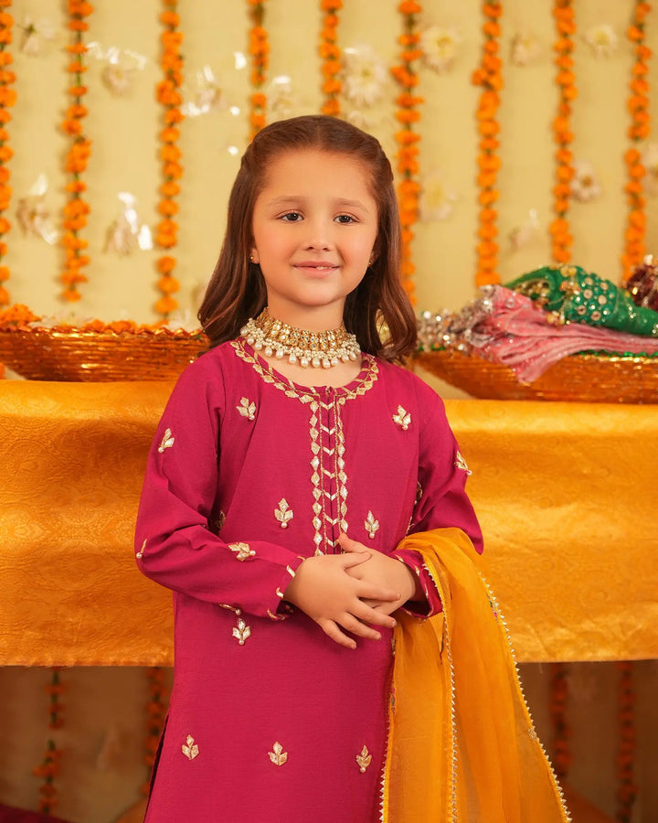 Kids 3 Piece Plain Paper Katan Suit Stitched | 427-AR-P.P.KTN - Sha Posh Textile