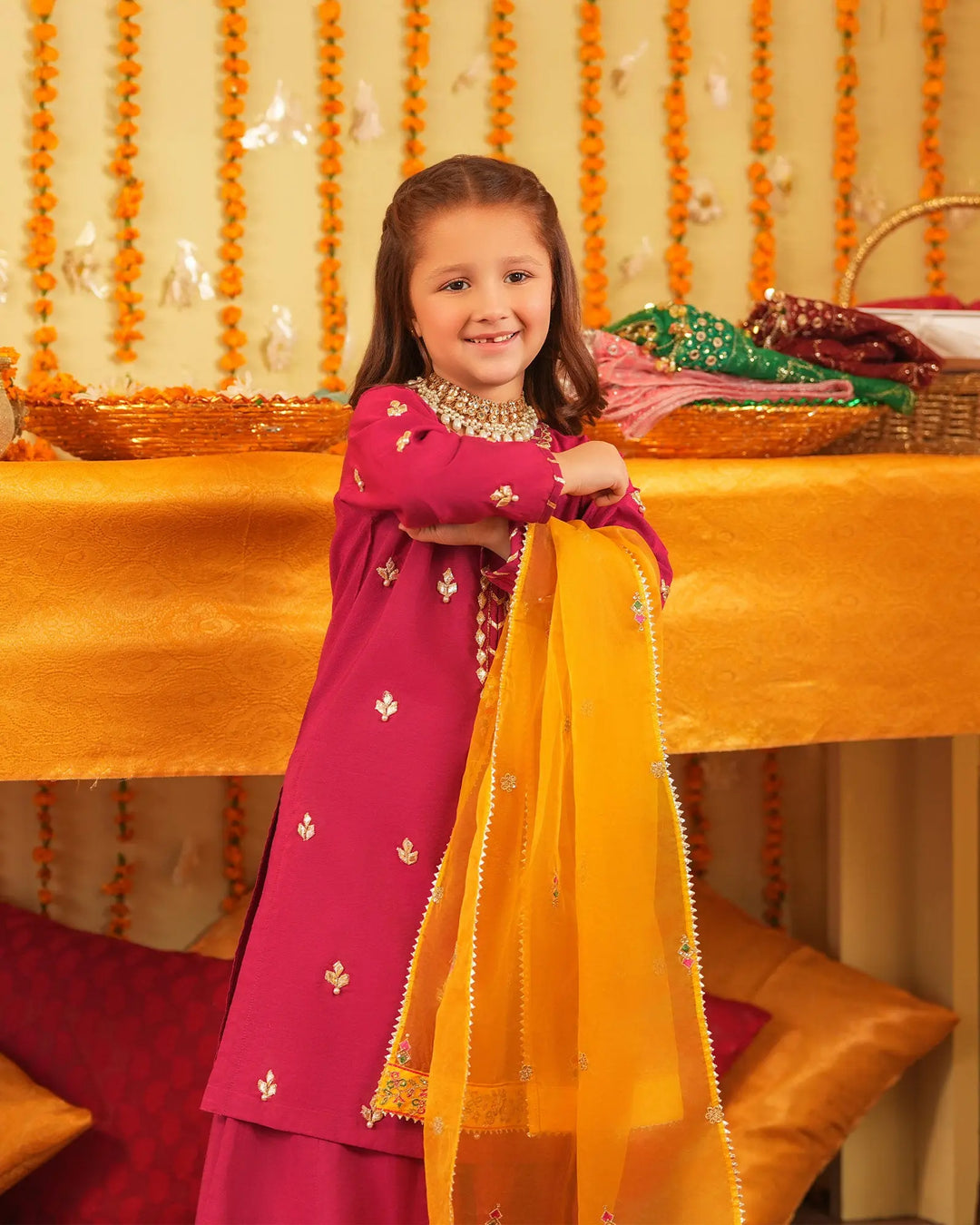 Kids 3 Piece Plain Paper Katan Suit Stitched | 427-AR-P.P.KTN - Sha Posh Textile