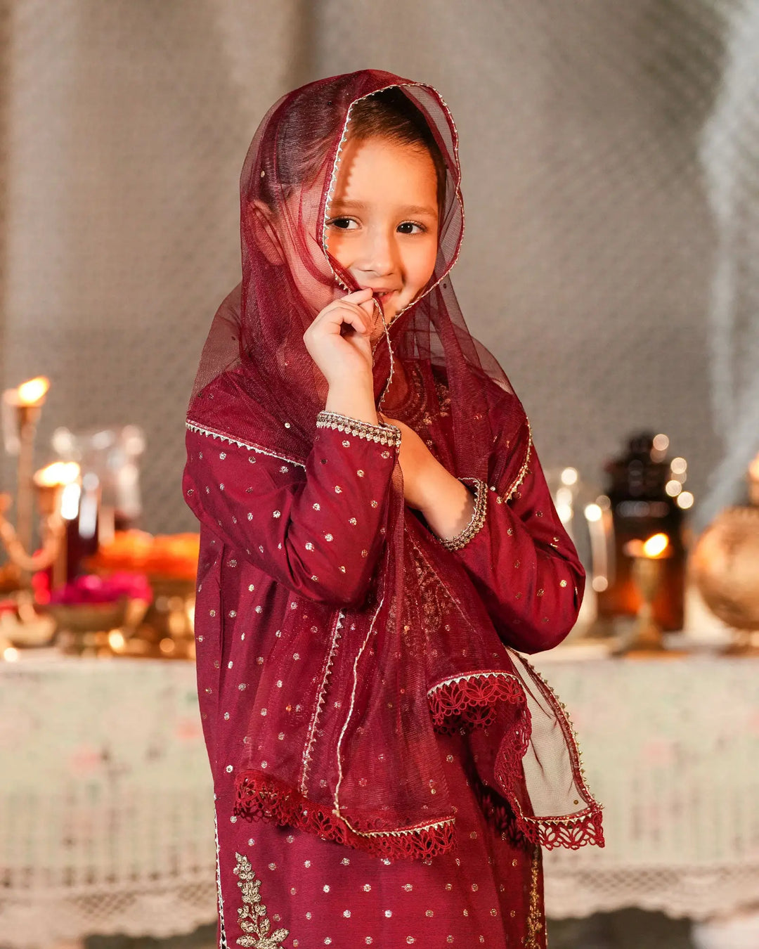 Kids 3-Piece Ready-to-Wear Special Bindi Suit | 1156-ST-S.BINDI Sha Posh Textile