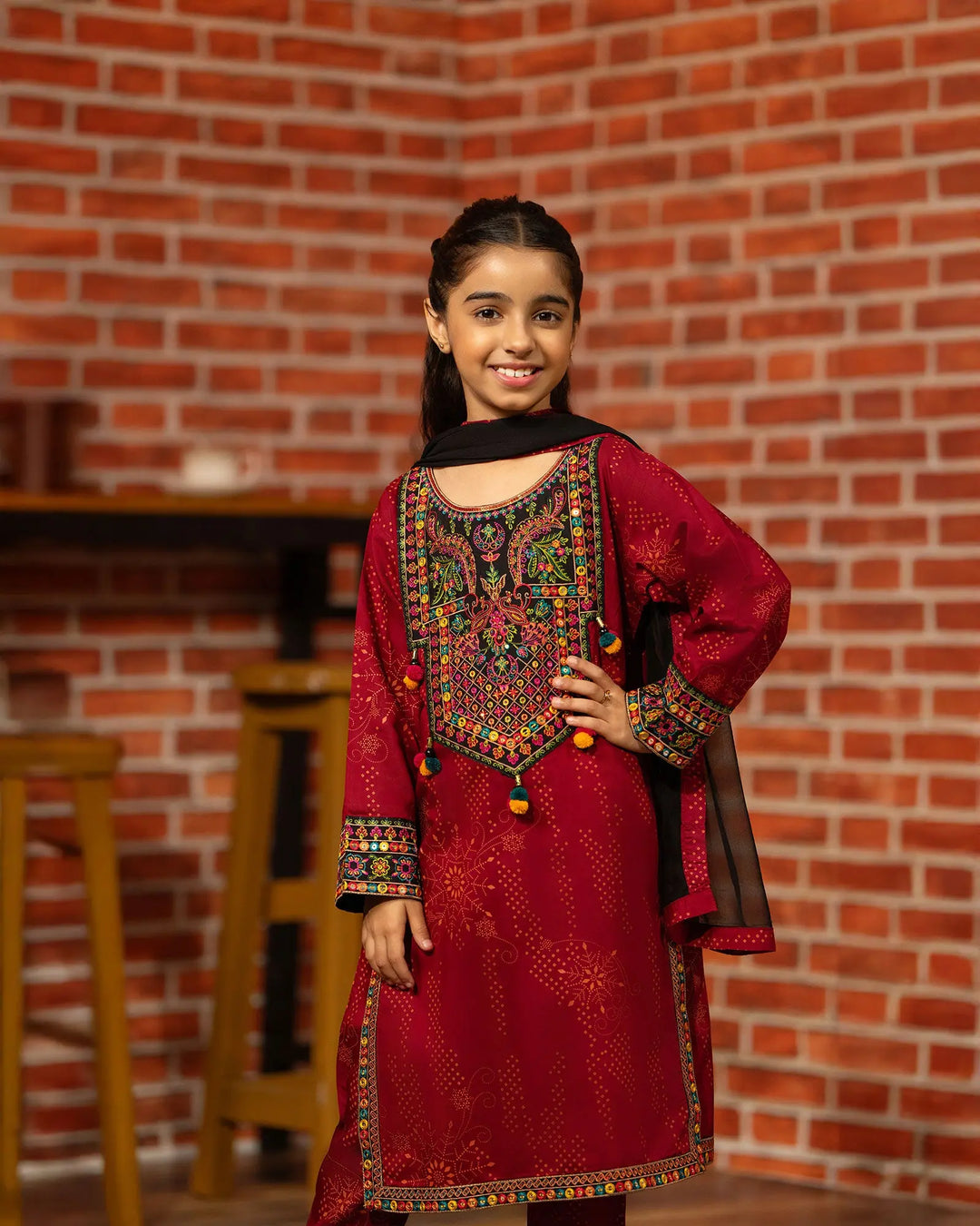 Kids 3 Piece Viscose Suit Stitched | 1301-NA-VS - Sha Posh Textile