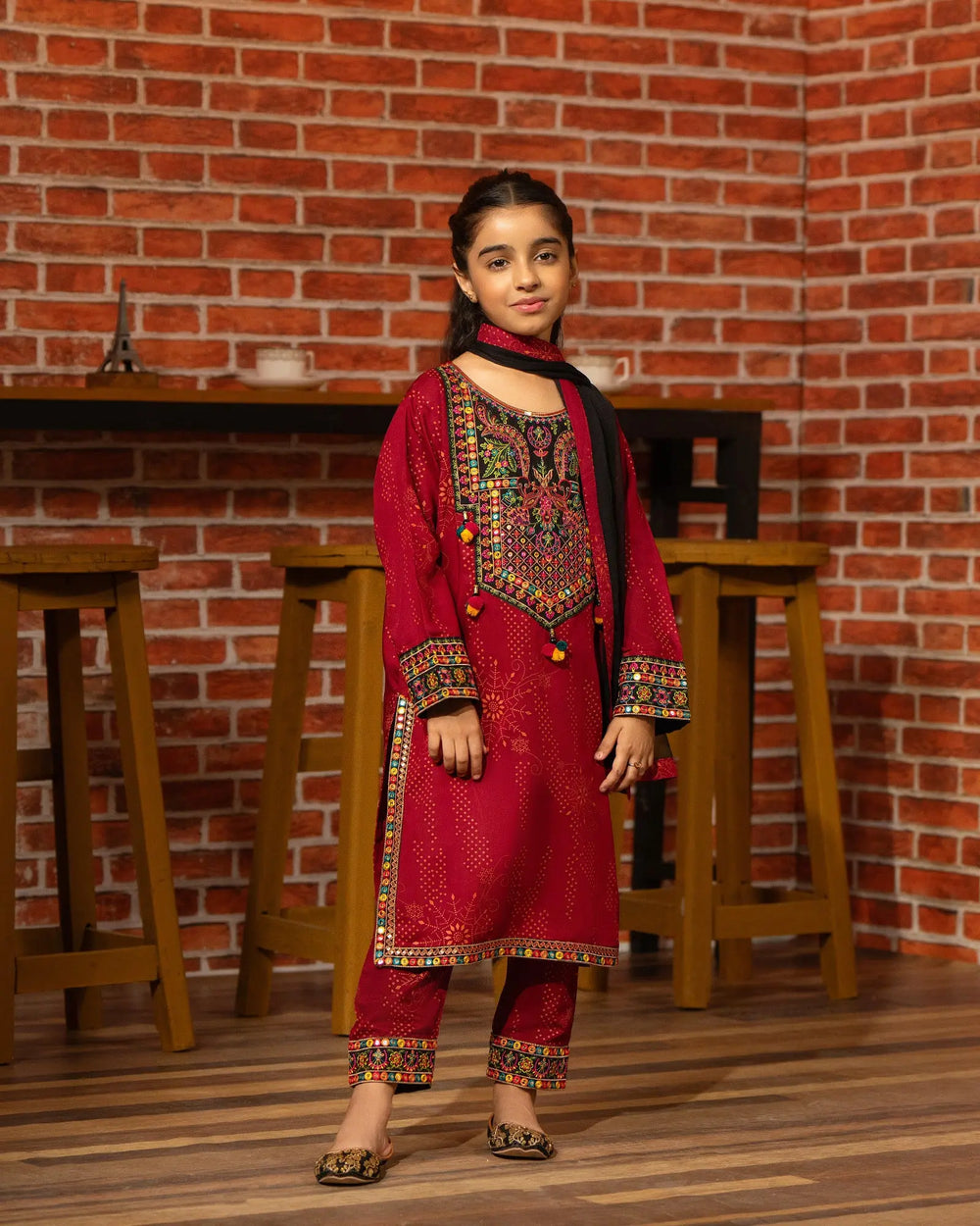 Kids 3 Piece Viscose Suit Stitched | 1301-NA-VS - Sha Posh Textile