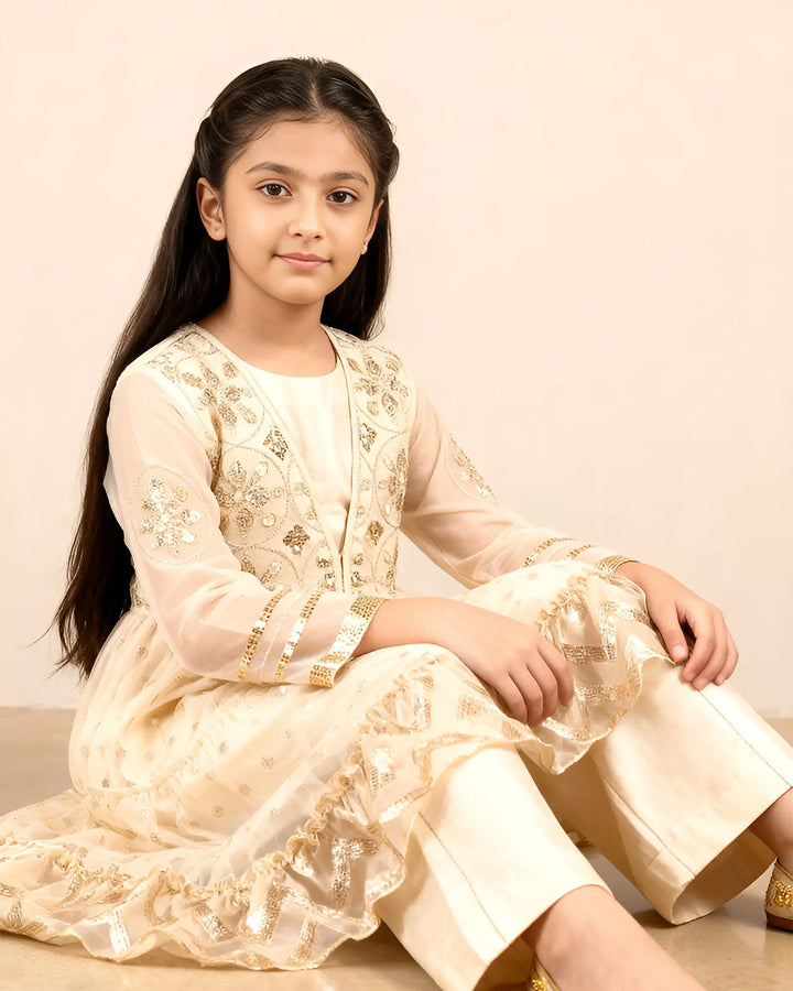 Kids Bindi Badla Frock | 9726 Sha Posh Textile