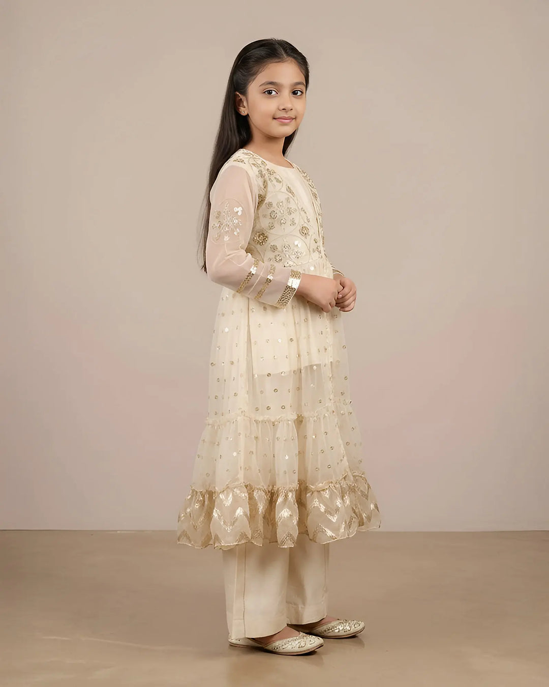 Kids Bindi Badla Frock | 9726 Sha Posh Textile