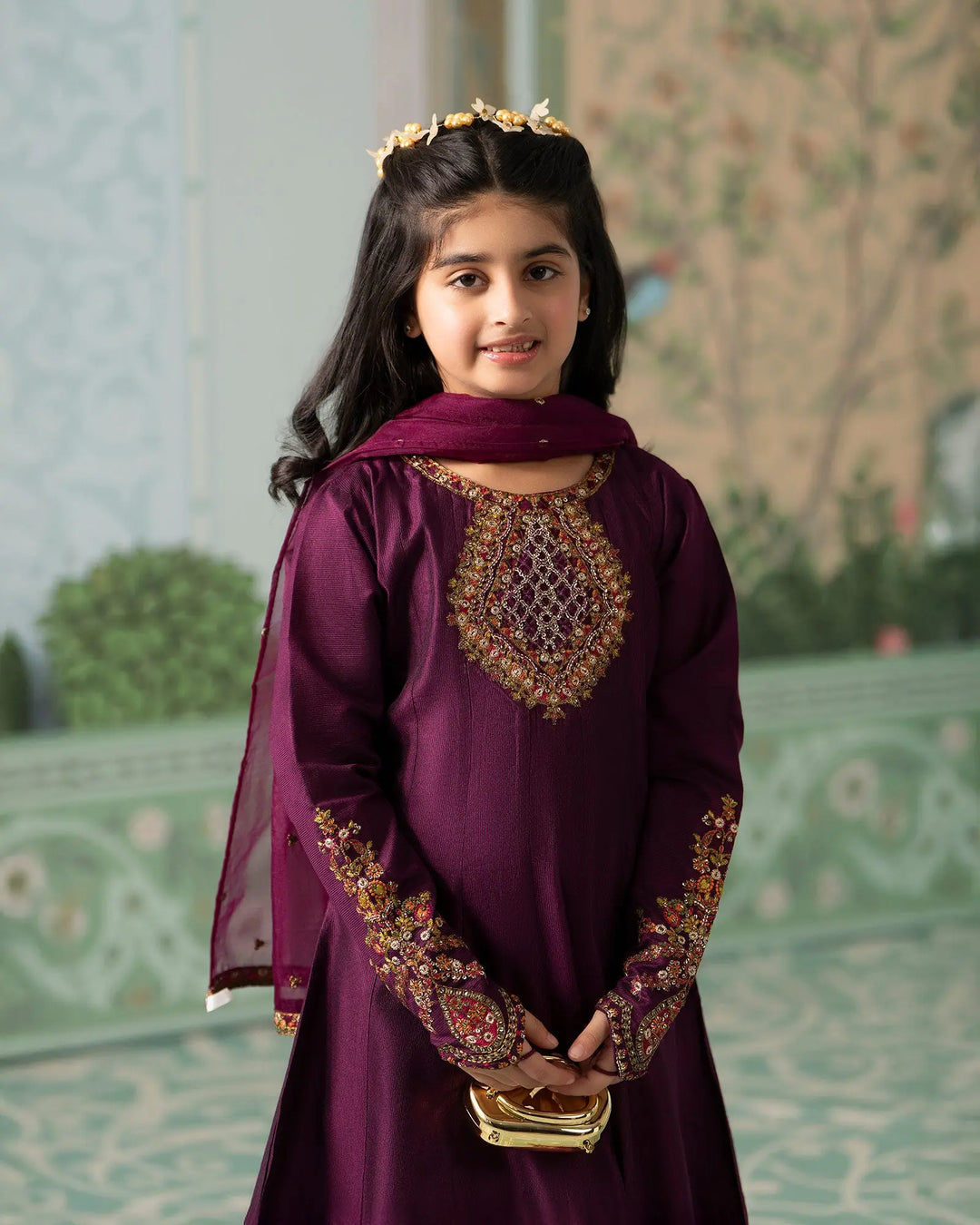 Kids Chambray Katan Frock | 4114 Sha Posh Textile