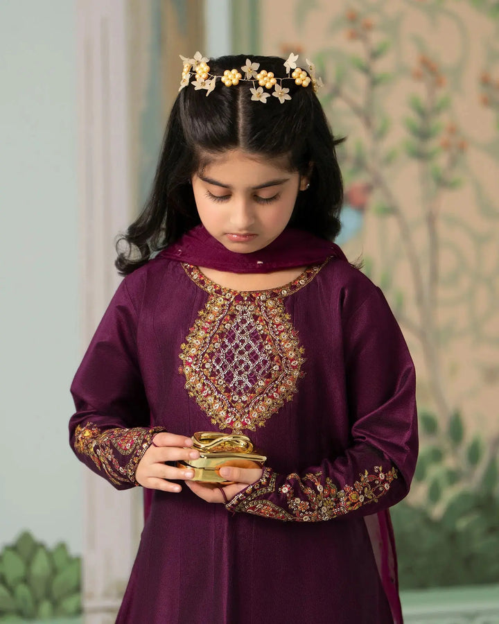 Kids Chambray Katan Frock | 4114 Sha Posh Textile