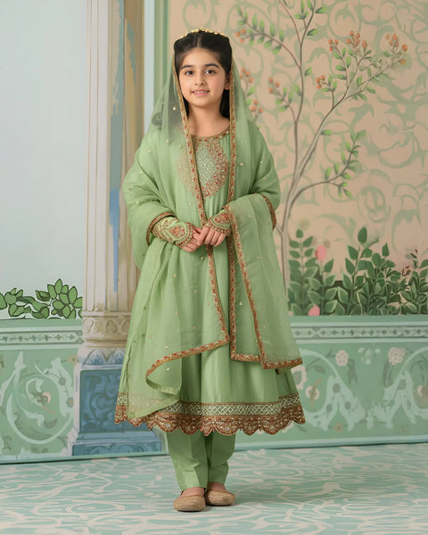 Kids Chambray Katan Frock | 4114 Sha Posh Textile