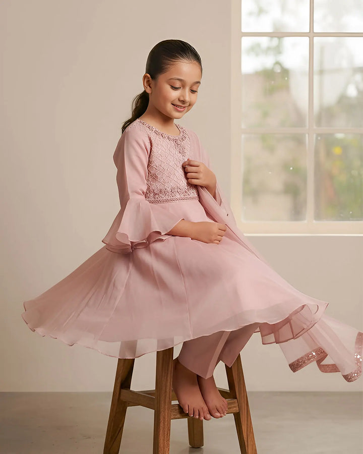 Kids Chiffon Frock | 4089 Sha Posh Textile