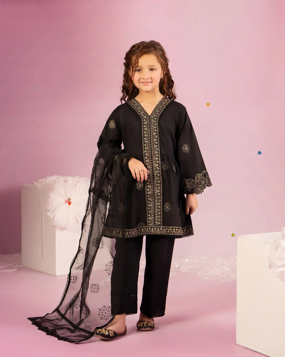 Kids Cross Slub Cotton Frock | 17462 Sha Posh Textile