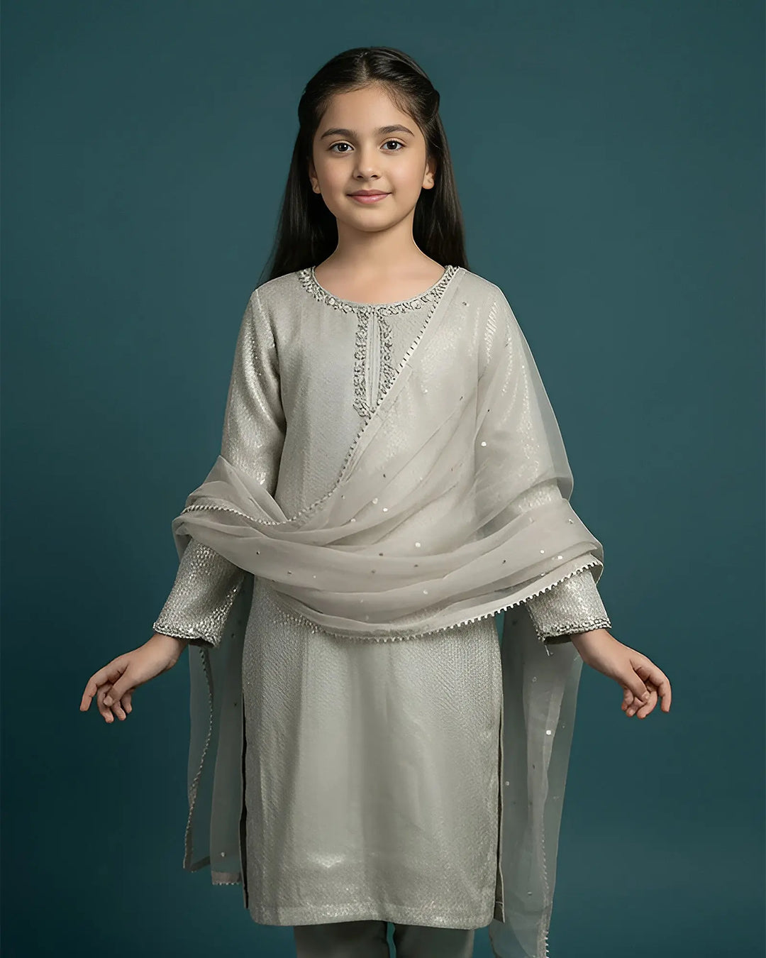 Kids Danedar Chiffon 3PC | 1178 Sha Posh Textile