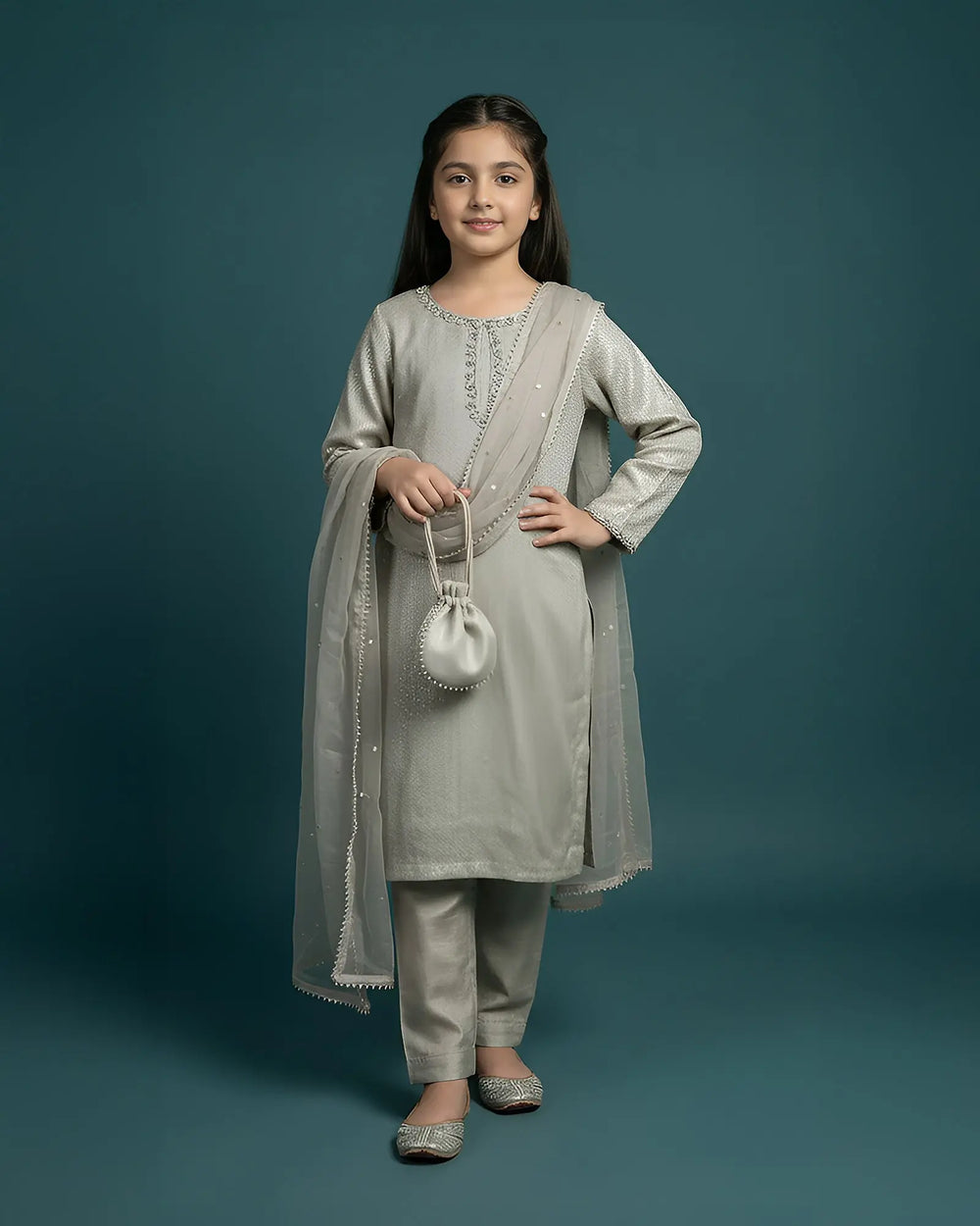Kids Danedar Chiffon 3PC | 1178 Sha Posh Textile