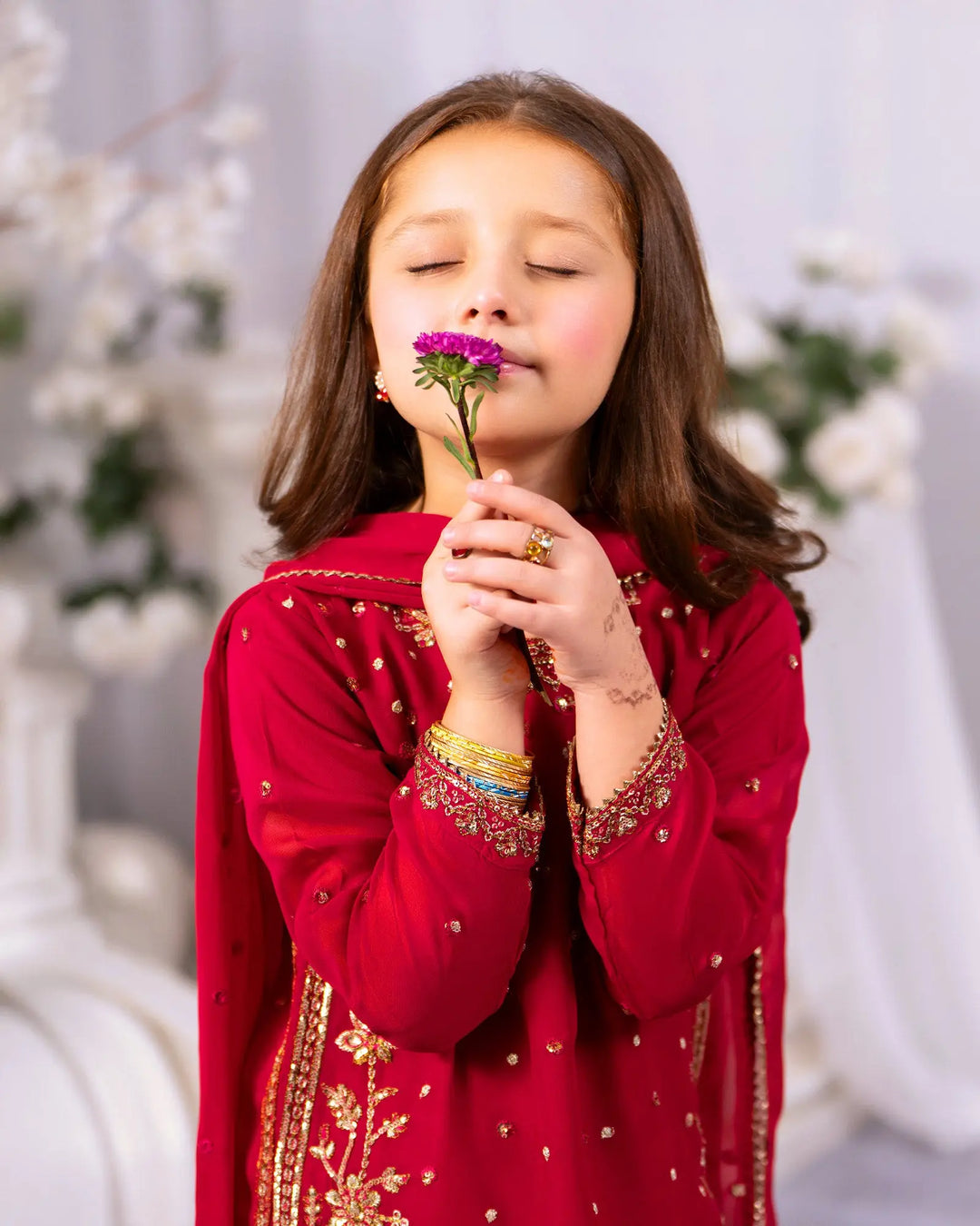 Kids Danedar Chiffon 3PC | 1337 Sha Posh Textile