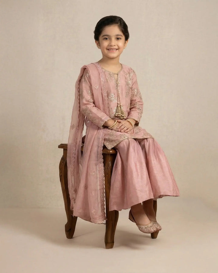 Kids Danedar Chiffon 3PC | 9787 Sha Posh Textile