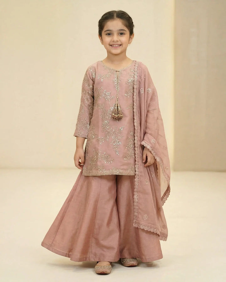 Kids Danedar Chiffon 3PC | 9787 Sha Posh Textile
