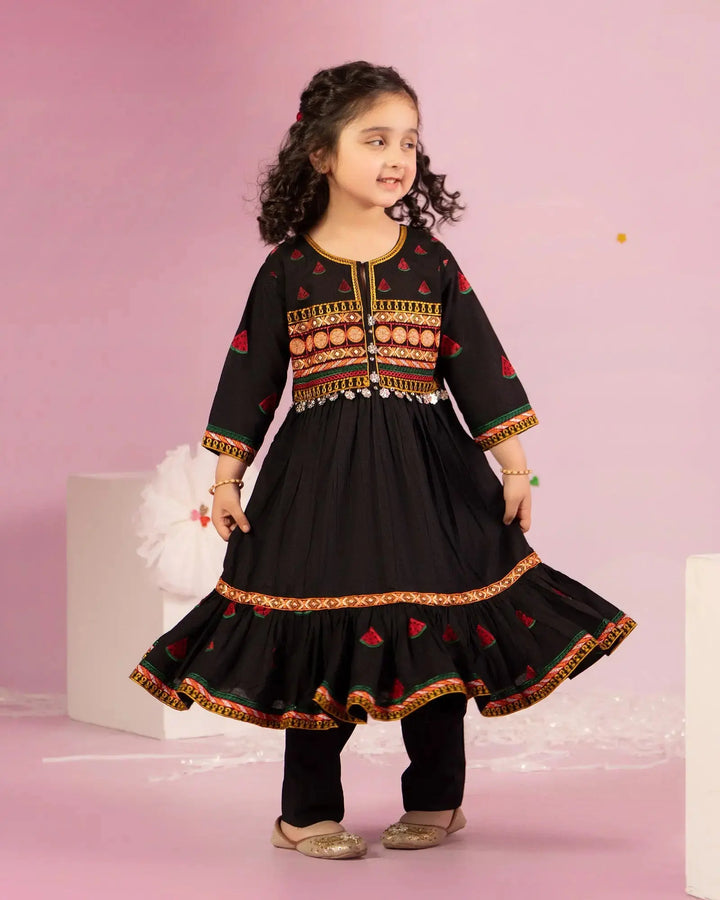 Kids Jacquard Cotton Frock | 17450 Sha Posh Textile
