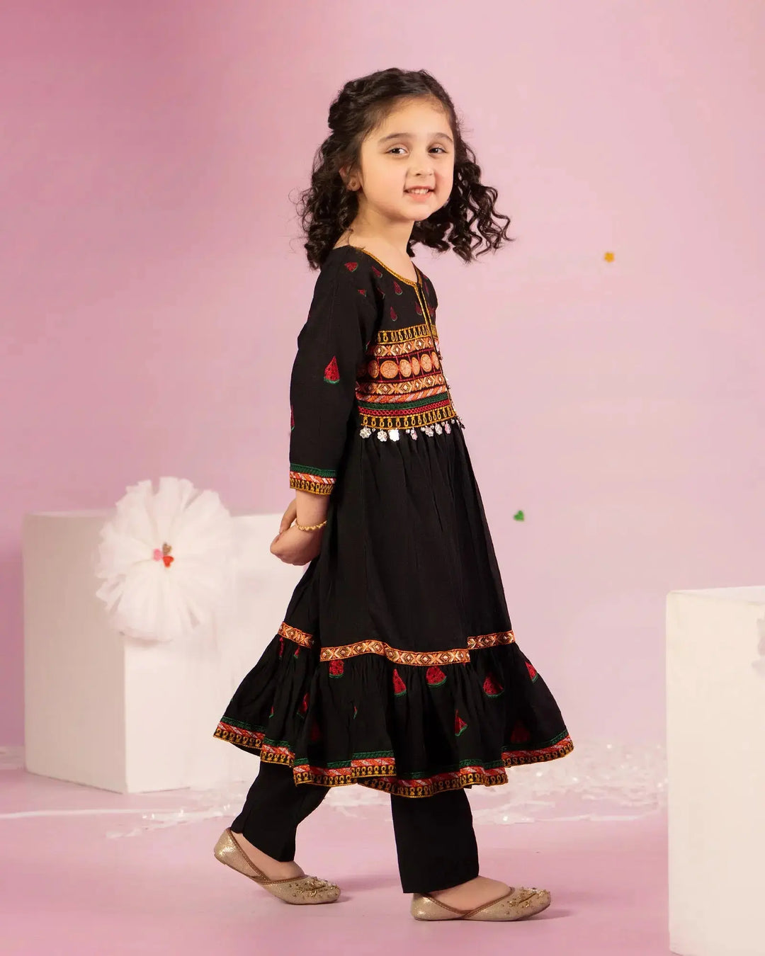 Kids Jacquard Cotton Frock | 17450 Sha Posh Textile