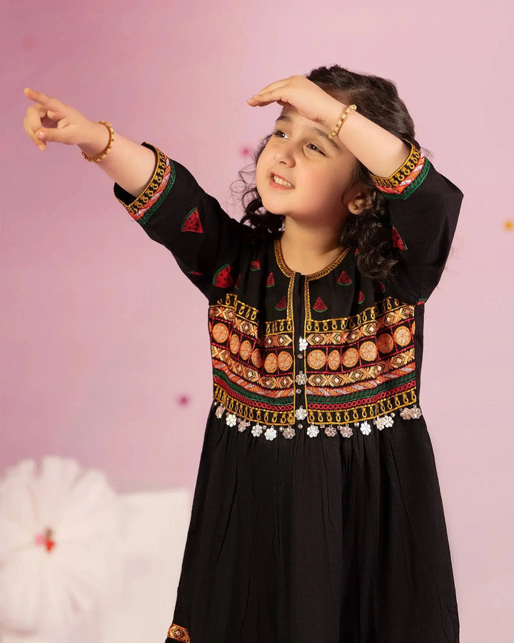 Kids Jacquard Cotton Frock | 17450 Sha Posh Textile