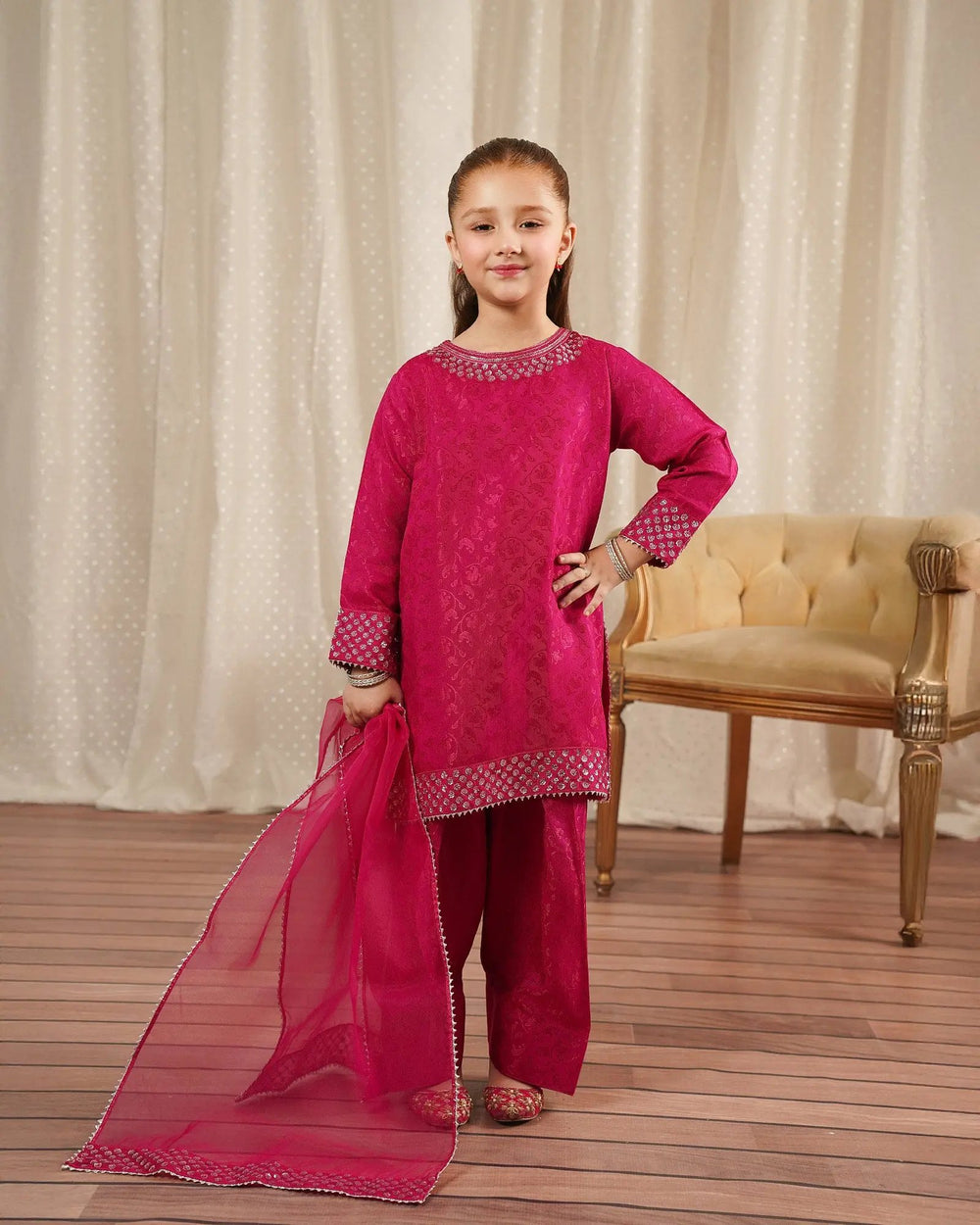 Kids Jacquard Viscose 3PC | 1330 Sha Posh Textile