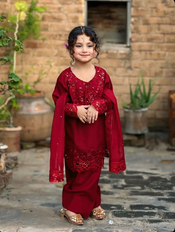 Kids Korean Raw Silk 3 Pcs | 1222