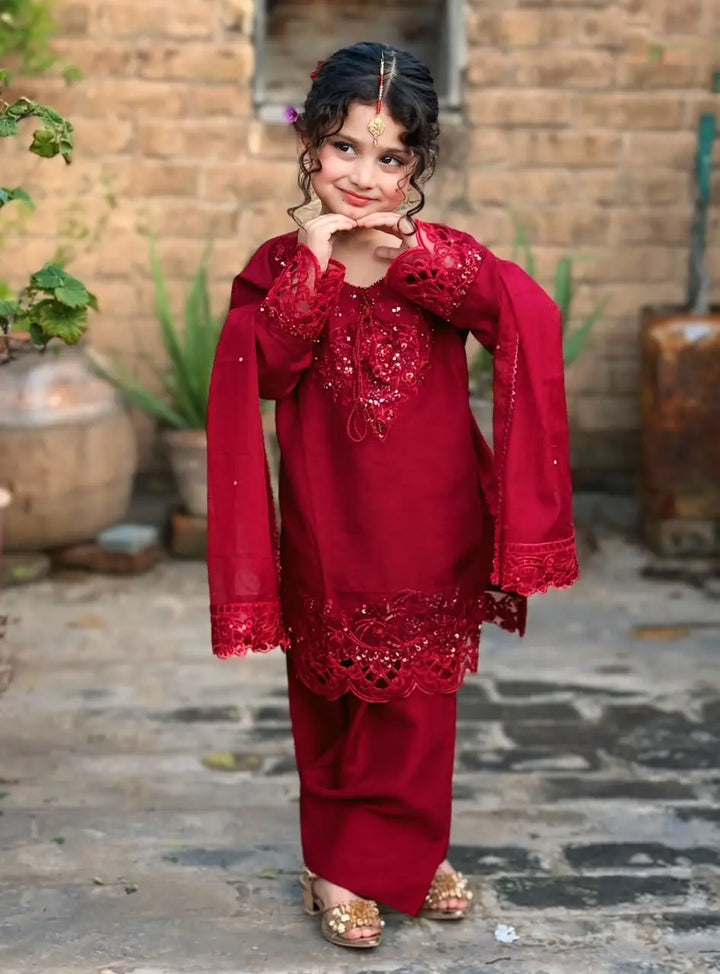 Kids Korean Raw Silk 3 Pcs | 1222