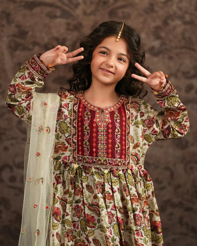 Kids Raw Silk Frock | 1319 - Sha Posh Textile