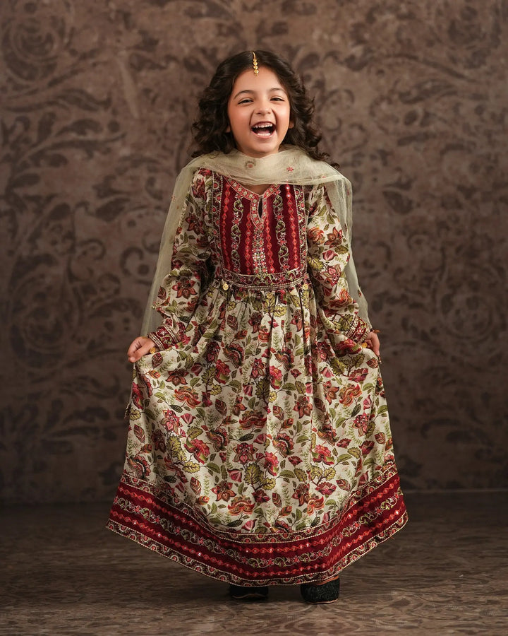 Kids Raw Silk Frock | 1319 - Sha Posh Textile