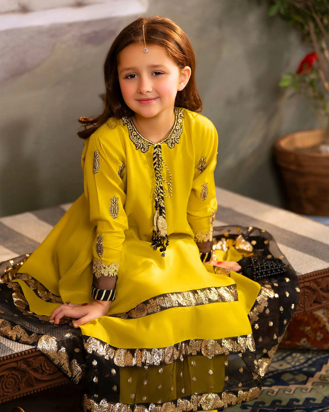 Kids Shine Raw Silk Frock | 9743 Sha Posh Textile