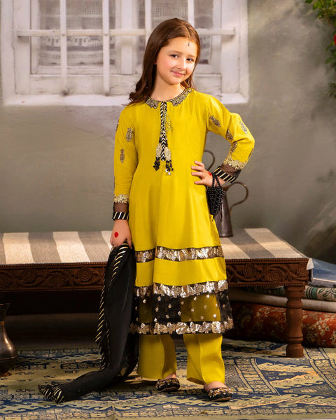 Kids Shine Raw Silk Frock | 9743 Sha Posh Textile
