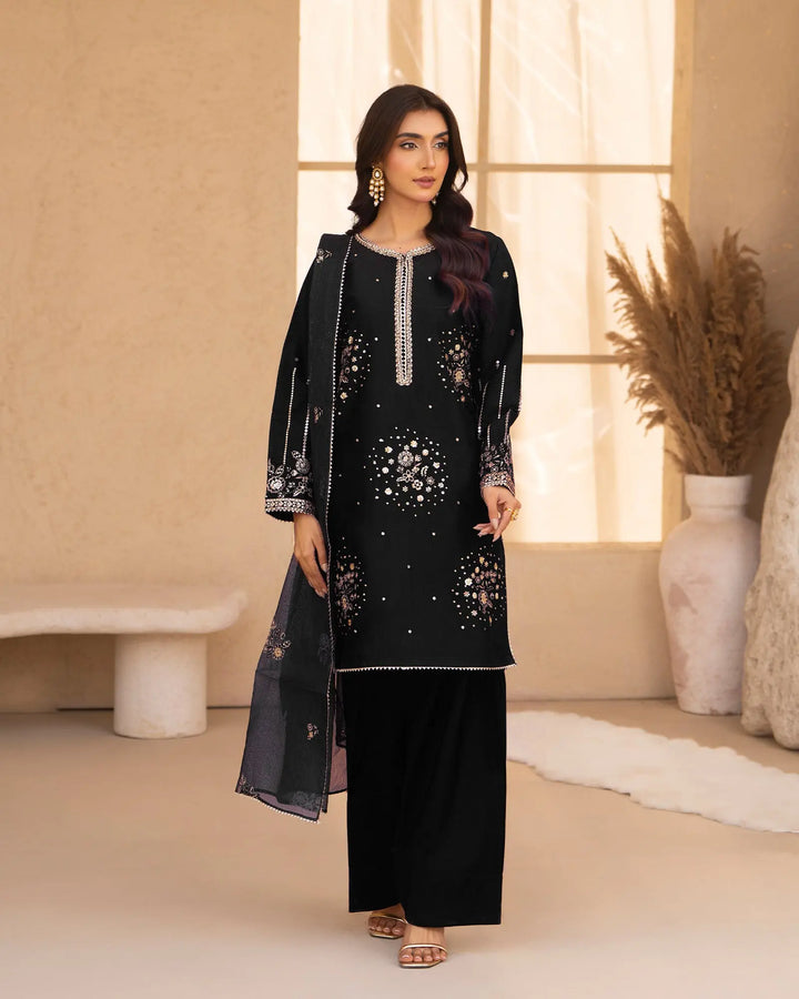 Maroon Paper Katan Farshi Shalwar Stitched 3 PC Suit Sha Posh Textile