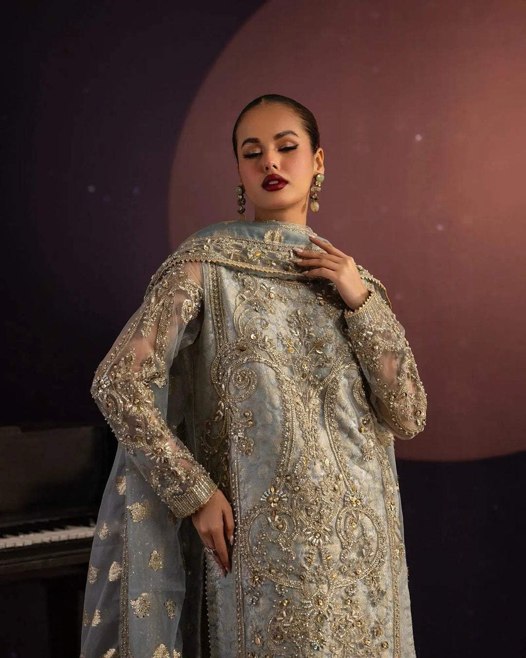 3-Piece Ready-to-Wear Net Suit | 1123-ST-NT Sha Posh Textile