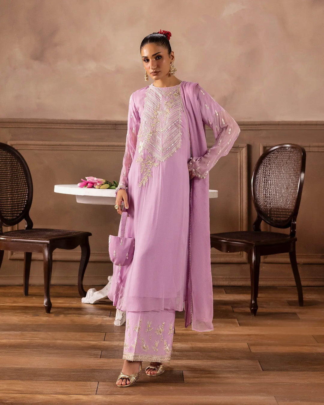Pista Embroidered Chiffon 3 Piece Suit For Women Sha Posh Textile